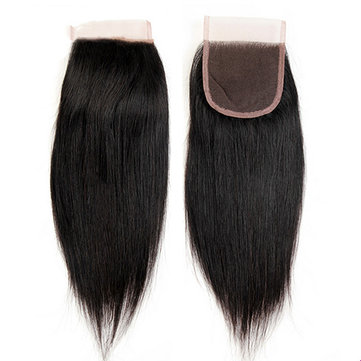 4*4 Brazilian Straight Hair Extensions Lace Closure 100% Human Virgin Hair For Women-Newchic-