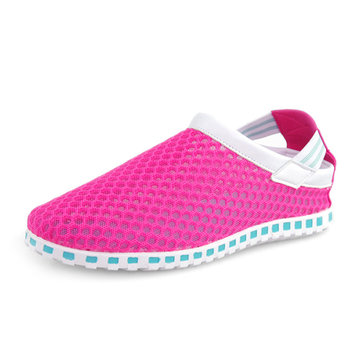 Big Size Breathable Mesh Hollow Out Sandals Slip On Casual Beach Shoes-Newchic-Multicolor