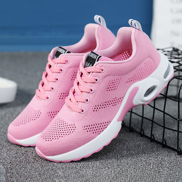 Breathable Mesh Lace Up Running Shoes-Newchic-Multicolor