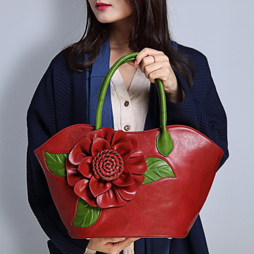 Brenice National Style Rose Decoration PU Leather Handbag-Newchic-