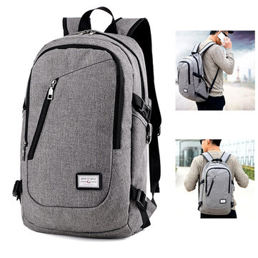 Canvas Anti-theft Laptop Bag With USB Charging Port Casual Business Backpack For Men Women-Newchic-
