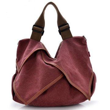 Canvas Portable Flower Design Big Handbags Crossbody Bags-Newchic-
