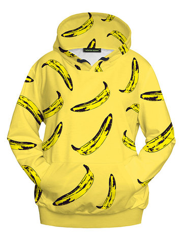 Casual Banana Pocket Printed Sweatshirts-Newchic-