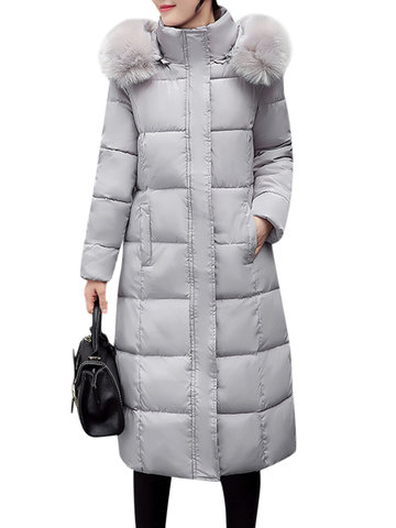 Casual Big Fur Hooded Women Thick Coats-Newchic-