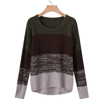 Casual Gradient Patchwork Women Sweaters-Newchic-