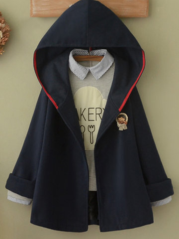 Casual Loose Pocket Hooded Coats-Newchic-