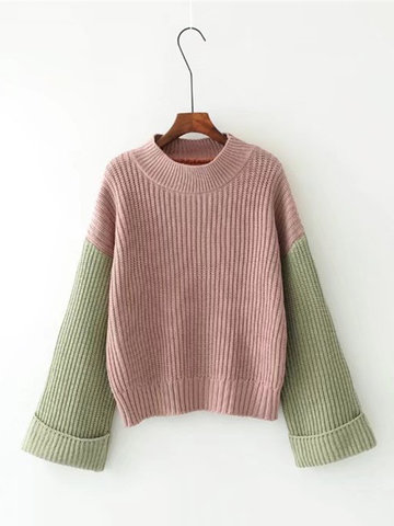 Casual Patchwork Women Sweaters-Newchic-
