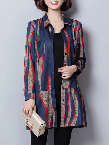 Casual Printed Women Coats-Newchic-