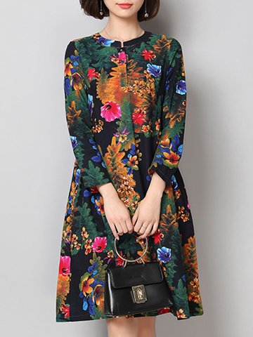 Casual Printed Women Dresses-Newchic-