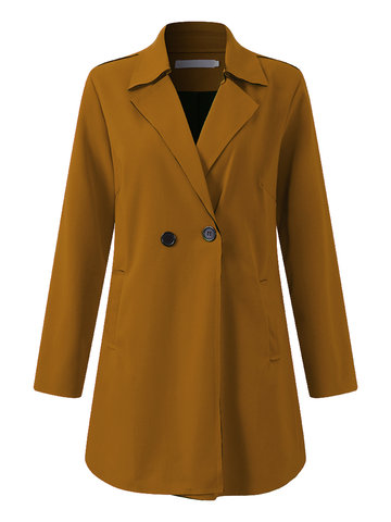 Casual Solid Color Women Coats-Newchic-