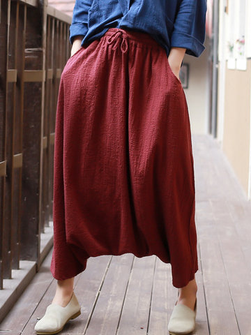 Casual Solid Color Women Wide Leg Pants-Newchic-