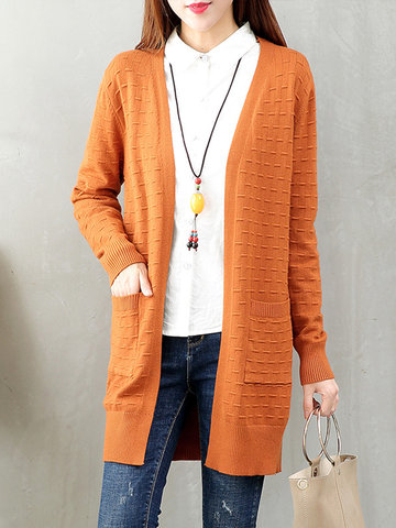 Casual Tassel Long Sleeves Knitted Sweater Cardigan-Newchic-