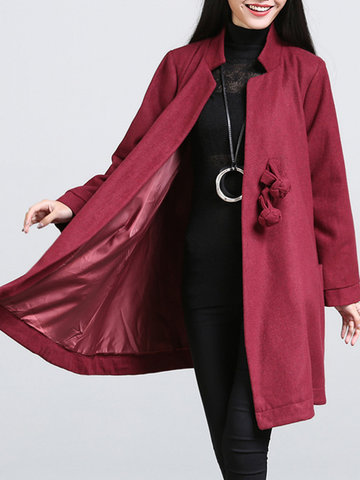 Chinese Style Button Pocket Coats-Newchic-