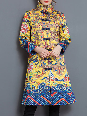 Chinese Style Printed Thicken Coats-Newchic-