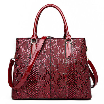Elegant Glossy Patent Leather Handbag-Newchic-