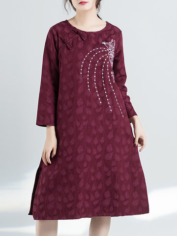 Embroidery Jacquard Women Dresses-Newchic-