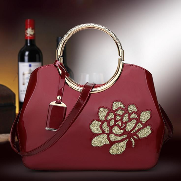 Fashion Embroidery Patent Leather Shell Ladies Handbag-Newchic-