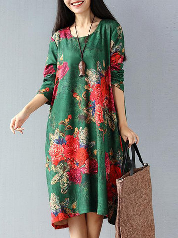 Floral Printed Women Dresses-Newchic-