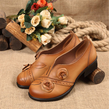 Flower Retro Handmade Shoes-Newchic-Multicolor