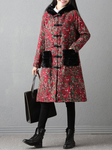 Folk Style Patchwork Women Coats-Newchic-