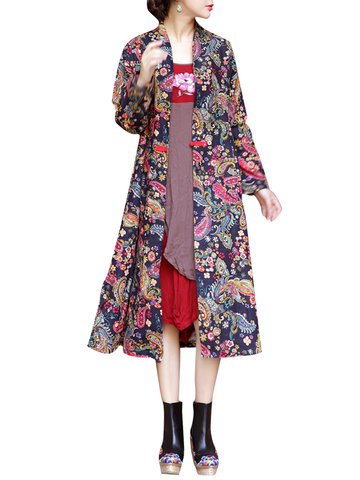 Folk Style Print Women Coats-Newchic-