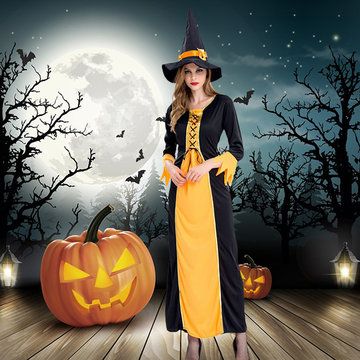 Halloween Cosplay Witches Costumes-Newchic-