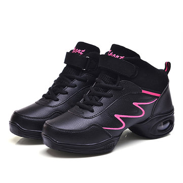 Leather Soft Sole Breathable Lace Up Sport Dance Jazzy Shoes-Newchic-Multicolor