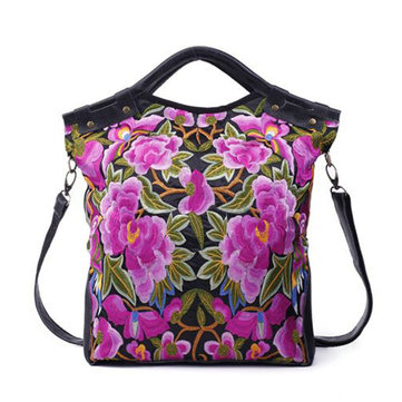 National Style Flower Pattern Handbag Shoulder Bag Crossbody Bag-Newchic-