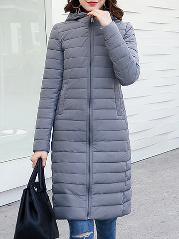 Pure Color Mid-Long Winter Coats-Newchic-