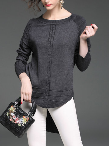 TangJie Casual Asymmetrical Women Knitted Sweaters-Newchic-