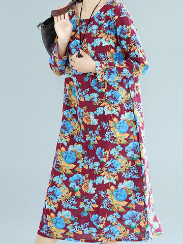 Vintage Floral Printed Dresses-Newchic-
