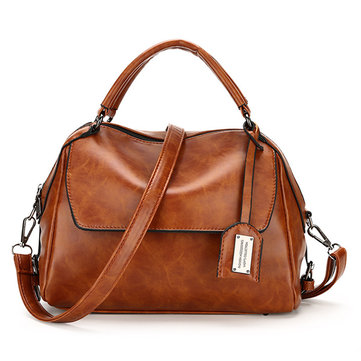 Vintage PU Leather Flap Handbag Shoulder Bag Crossbody Bag-Newchic-