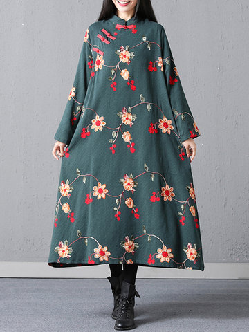 Vintage Women Printed Dresses-Newchic-