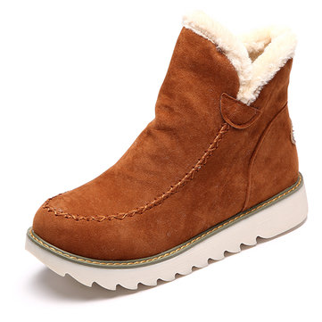 Warm Fur Lining Winter Ankle Snow Boots-Newchic-Multicolor