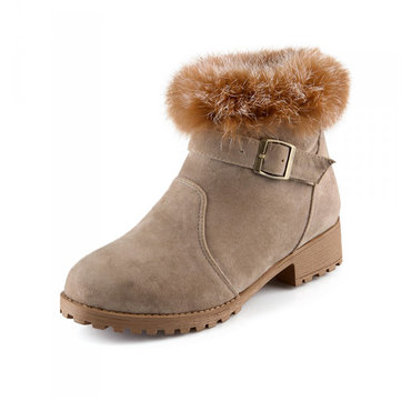 Warm Smooth Rabbit Hair Boots-Newchic-Multicolor