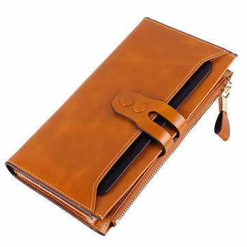Women Elegant Genuine Leather Long Wallet Card Bag Ladies Vintage Casual Wallet Purse-Newchic-