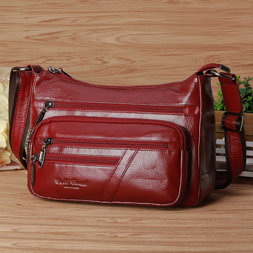 Women Elegant Genuine Leather Multi-pockets Shoulder Bags Crossbody Bags-Newchic-