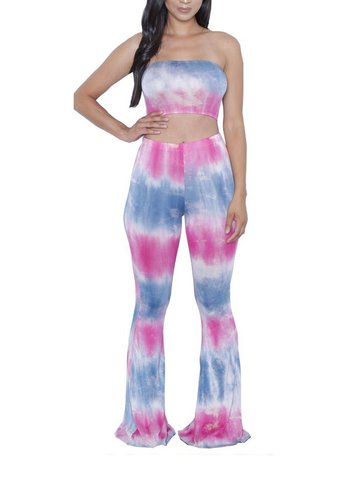 Women Gradient Printed Stretch Yoga Suits-Newchic-