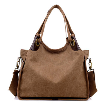 Women Large Capacity Canvas Casual Handbag Shopping Travel Shoulder Bags-Newchic-