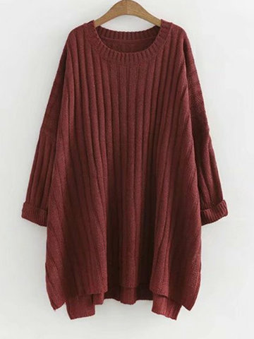 Women Long Sleeve Knit Sweater-Newchic-