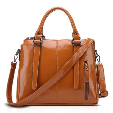 Women Oil Leather Shoulder Bag-Newchic-