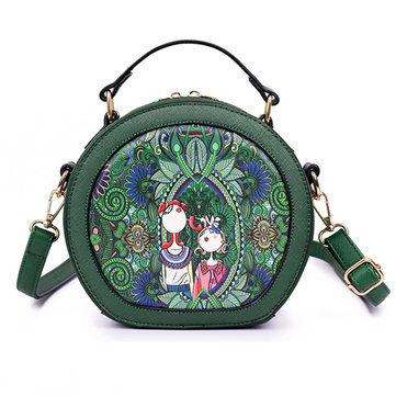 Women PU Green Crossbody Bag Forest Series Bucket Bags-Newchic-