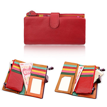 Women Stylish Multi-slots Cowhide Leather Card Holder Purse Wallet-Newchic-