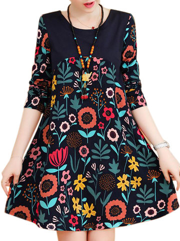 Casual Floral Print Women Dresses-Newchic-
