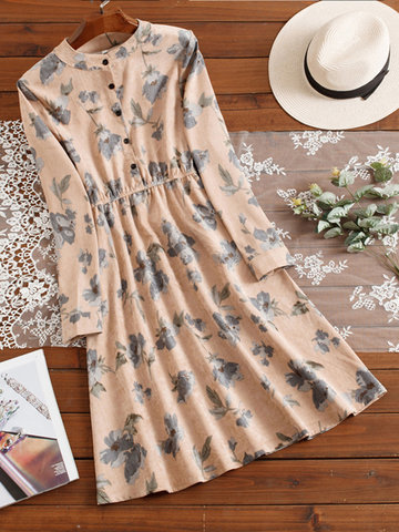 Casual Floral Print Women Dresses-Newchic-