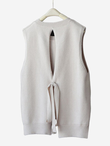 Casual Hollow Women Vest Sweaters-Newchic-