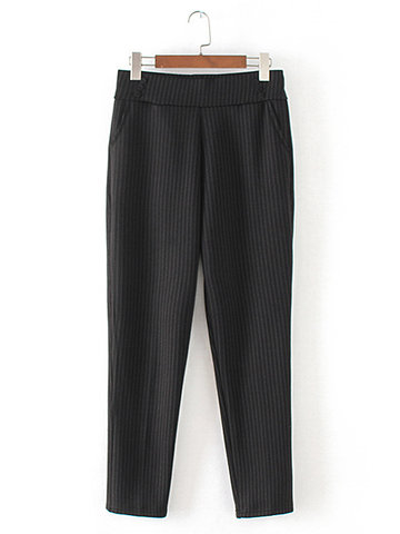 Casual Stripes Elastic Pants-Newchic-