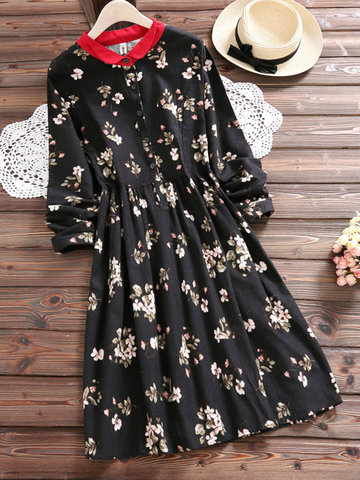 Casual Women Floral Print Dresses-Newchic-