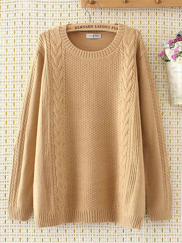 Casual Women Long Sleeve Knit Sweater-Newchic-