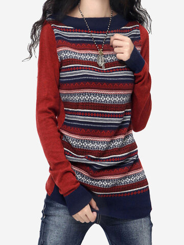 Casual Women O-neck Long Sleeve Cashmere Sweaters-Newchic-